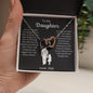 To My Daughter Love Dad - Interlocking Hearts Necklace