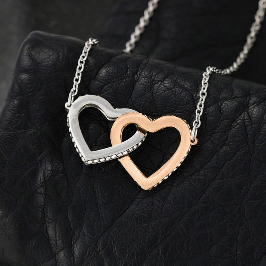 To My Daughter Interlocking Hearts Necklace - Love Dad