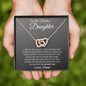 To My Badass Daughter Love Mom- Interlocking Hearts Necklace