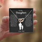 To My Daughter Love Dad - Interlocking Hearts Necklace