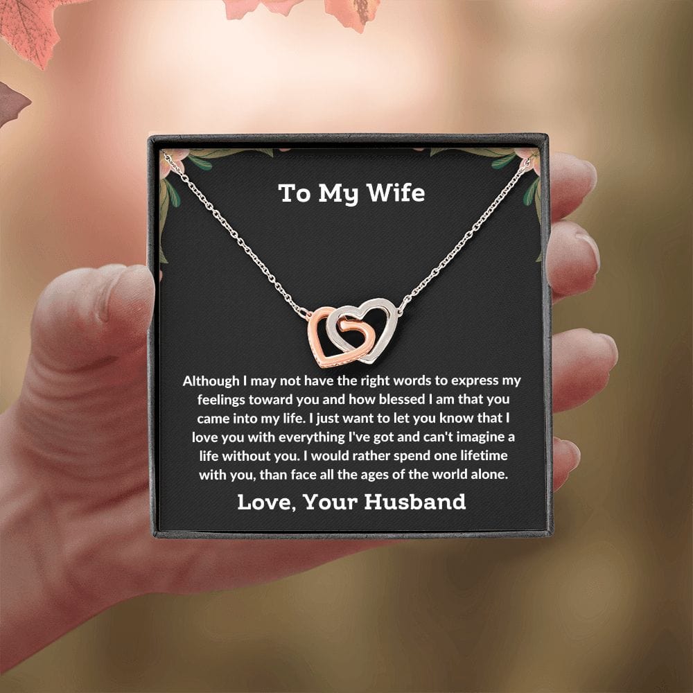 To My Wife - Interlocking Hearts Necklace