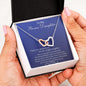 To My Bonus Daughter-Interlocking Hearts Necklace