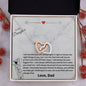 To My Daughter Love Dad - Interlocking Hearts Necklace