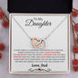 To My Daughter Love Dad - Interlocking Hearts Necklace