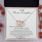 To My Bonus Daughter- Interlocking Hearts Necklace