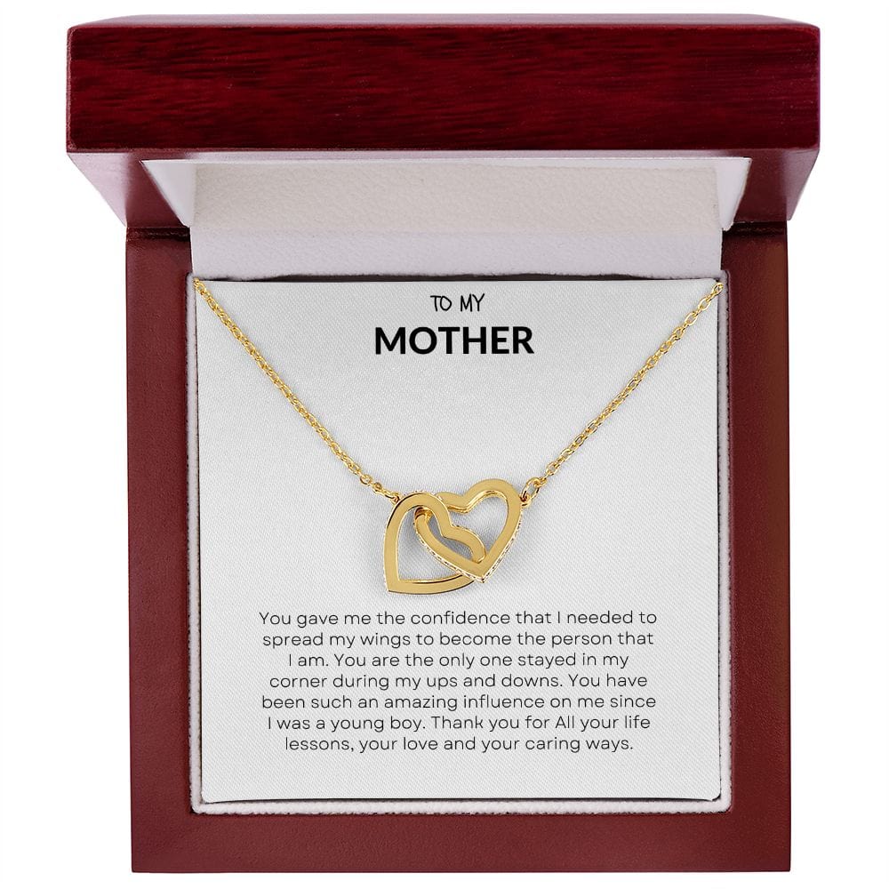 To My Mother (Son)- Interlocking Heart Necklace