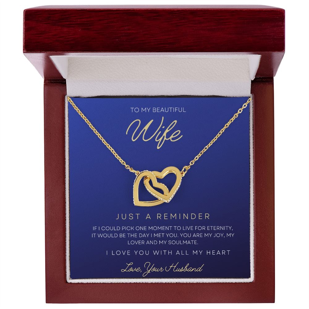 To My Beautiful Wife - Interlocking Hearts Necklace