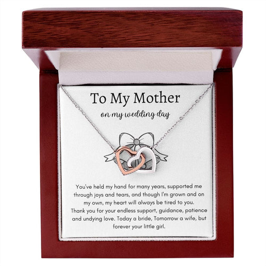 To My Mother on My Wedding Day - Interlocking Hearts Necklace