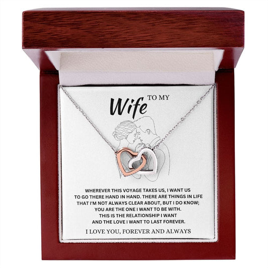 To My Wife - Interlocking Hearts Necklace