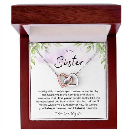 To My Sister Love Big Sis - Interlocking Hearts