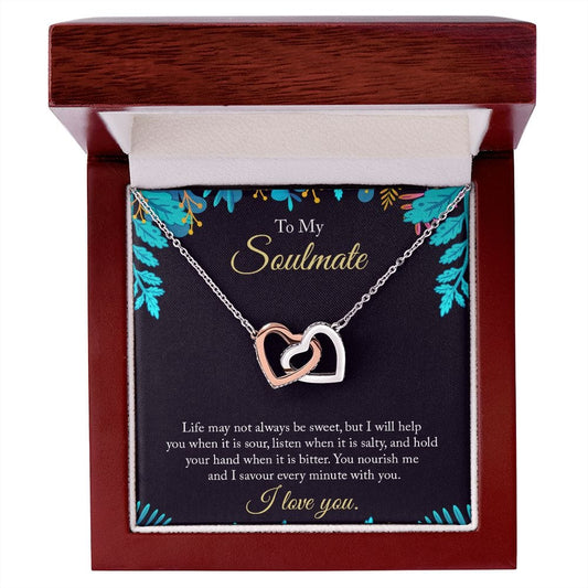 To My Soulmate - Interlocking Hearts Necklace