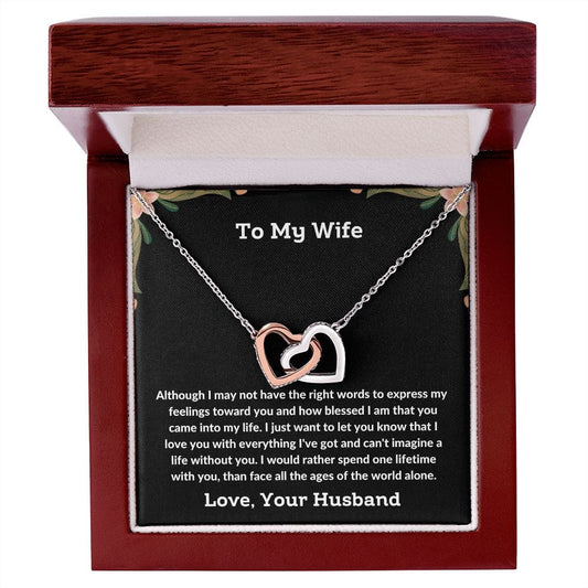 To My Wife - Interlocking Hearts Necklace