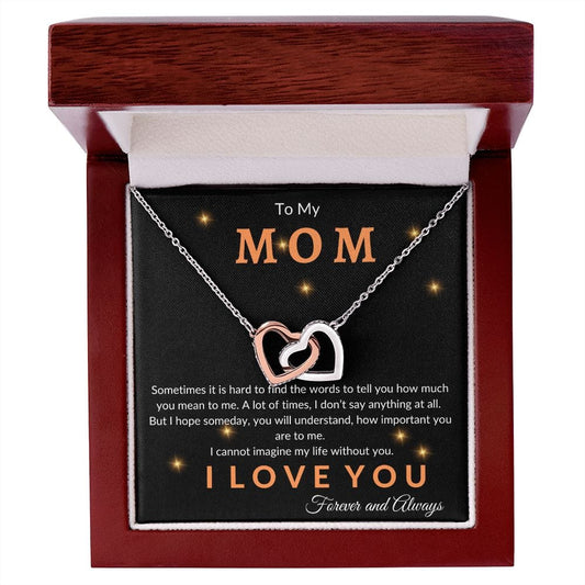 To My Mom - Interlocking Hearts Necklace