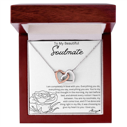 To My Beautiful Soulmate - Interlocking Hearts Necklace