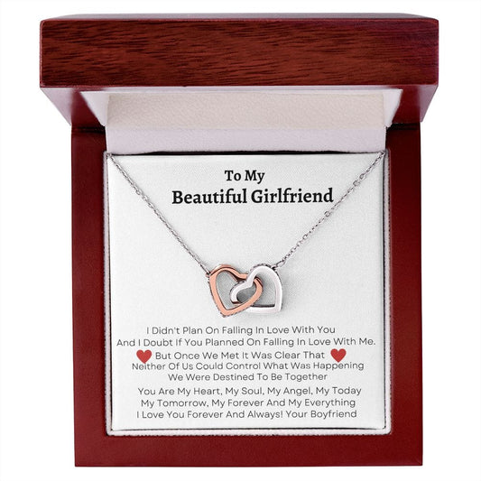 To My Beautiful Girlfriend - Interlocking Hearts Necklace
