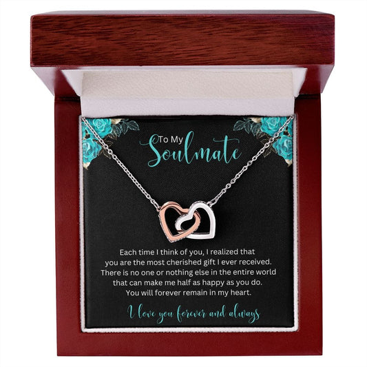 To My Soulmate - Interlocking Hearts Necklace