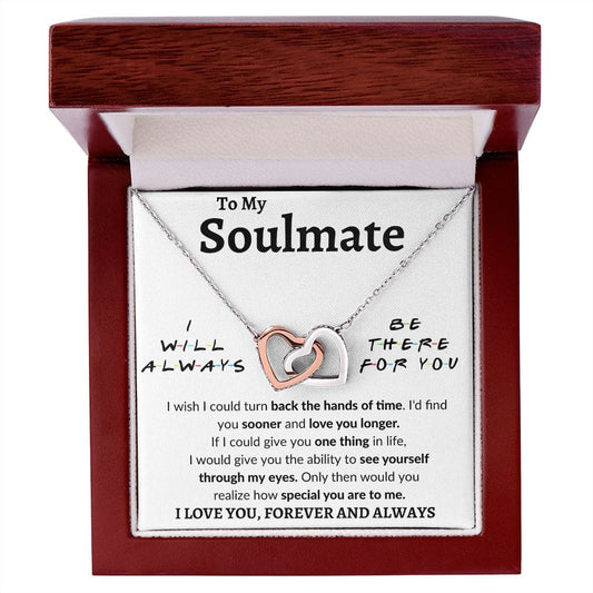 To My Soulmate - Interlocking Hearts Necklace