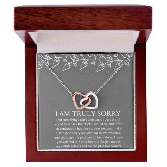 I am Truly Sorry - Interlocking Hearts Necklace