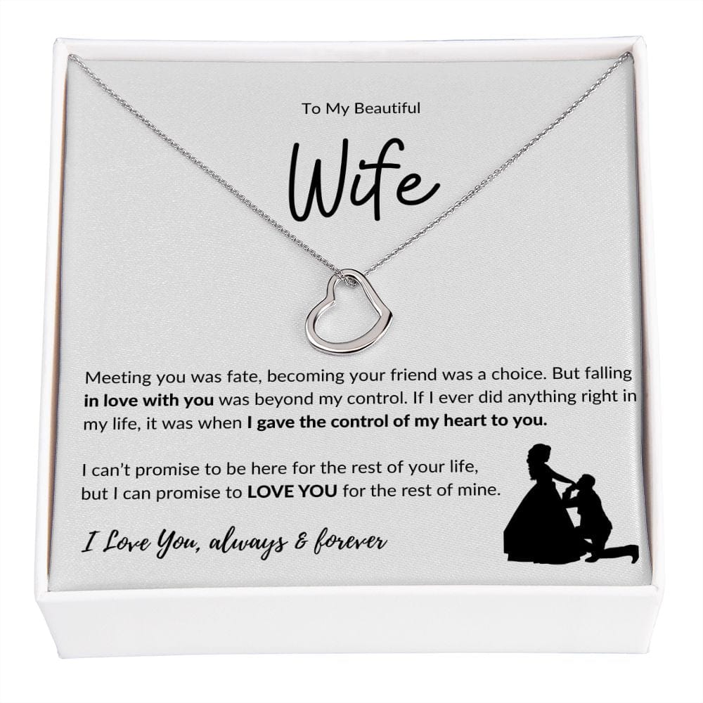To My Beautiful Wife - Heart Necklace