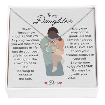 To my Daughter Love Dad - Delicate Heart Necklace