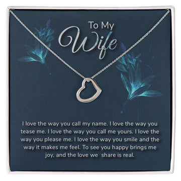 To My Wife - Delicate Heart Necklace