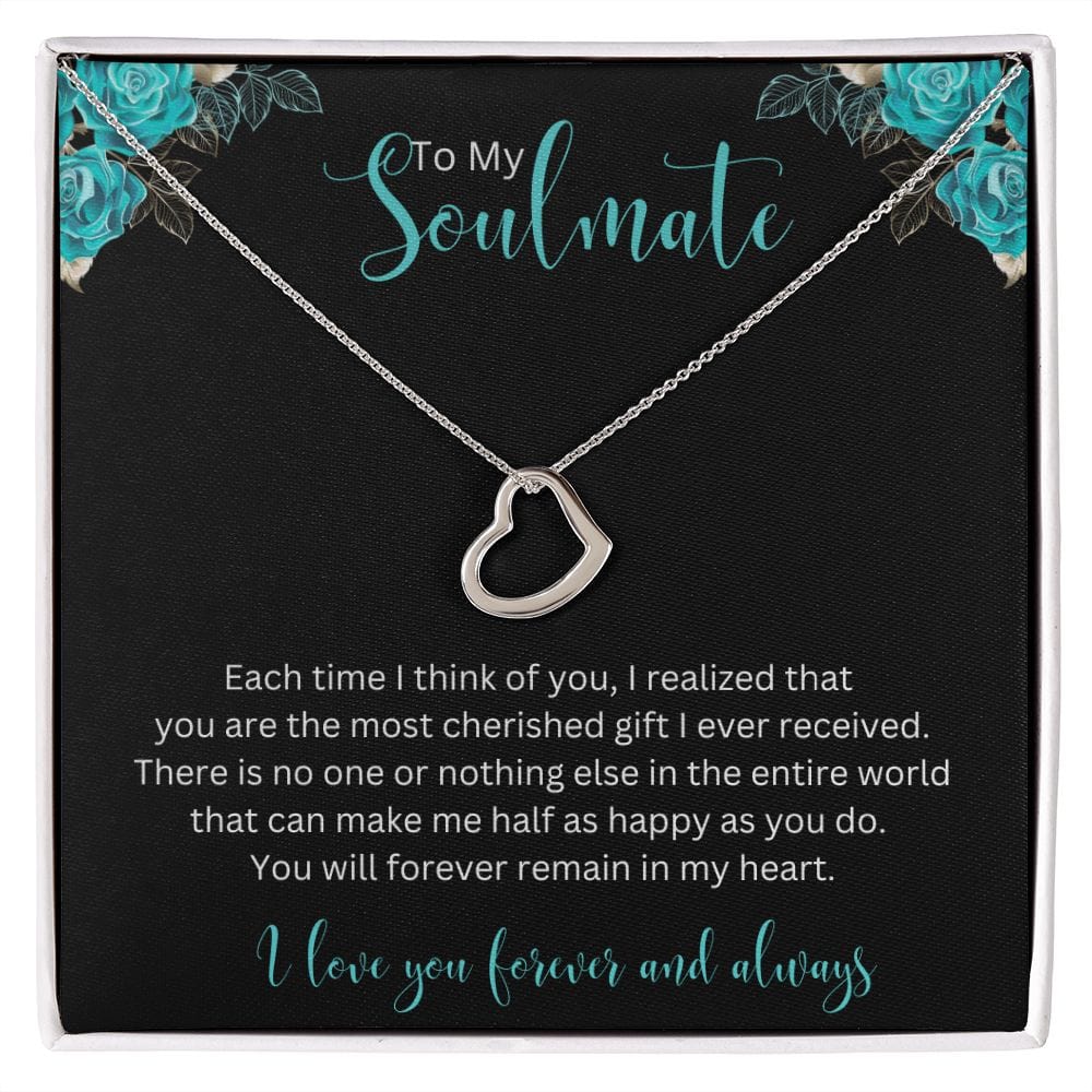 To My Soulmate Delicate Heart Necklace