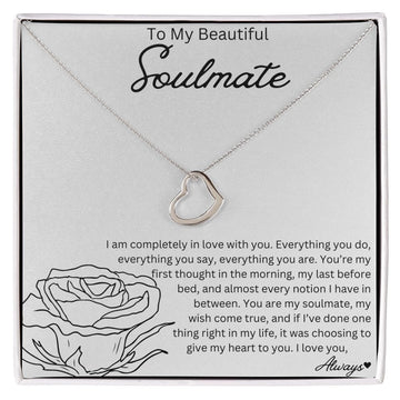 To My Beautiful Soulmate - Delicate Heart Necklace