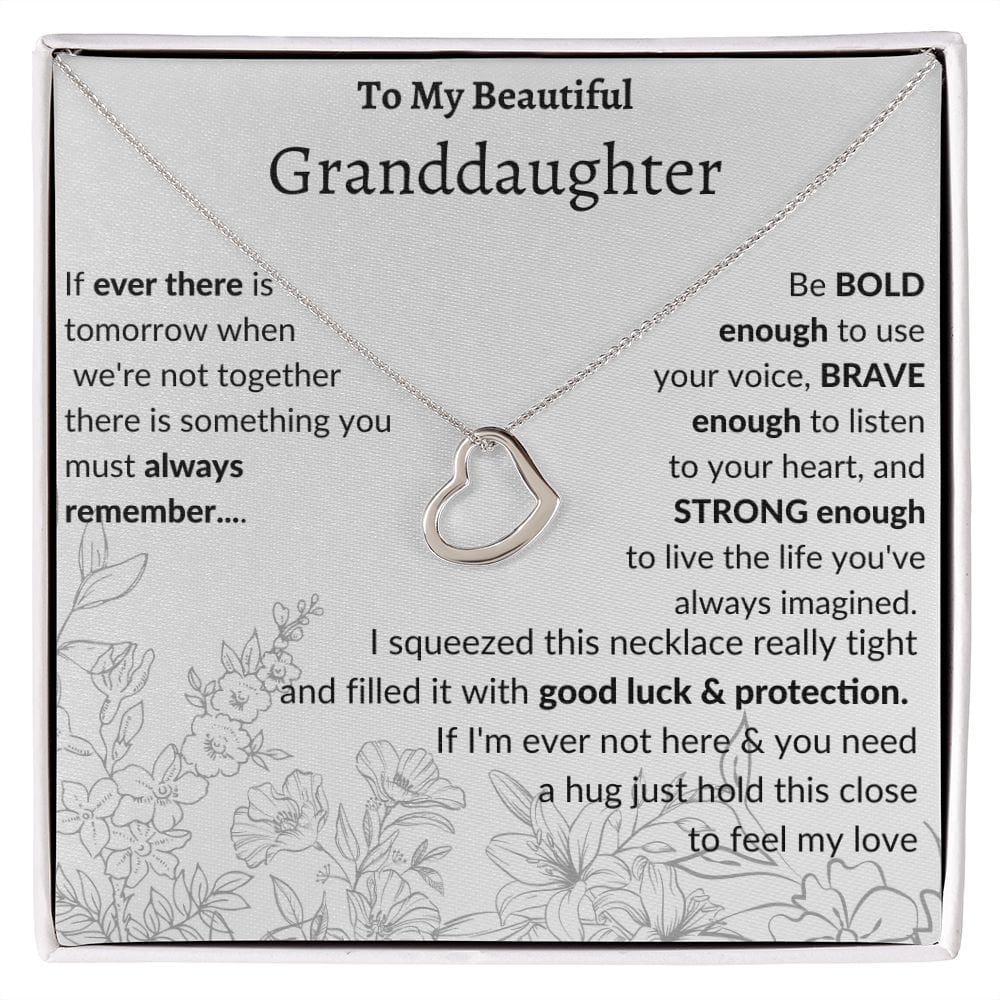 To My Beautiful Granddaughter Delicate Heart Necklace