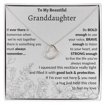 To My Beautiful Granddaughter Delicate Heart Necklace