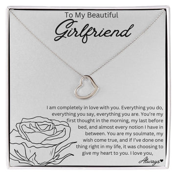 To My Beautiful Girlfriend - Delicate Heart Necklace