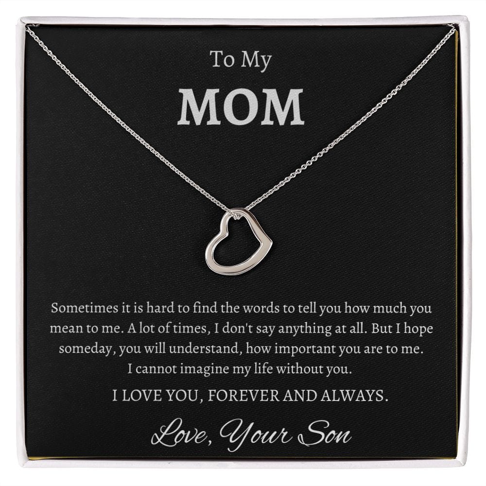 To My Mom - Delicate Heart Necklace