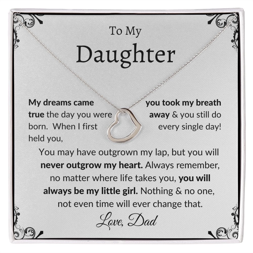 To My Daughter Delicate Heart Necklace - Love Dad