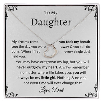 To My Daughter Delicate Heart Necklace - Love Dad