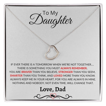 To My Daughter Delicate Heart Necklace - Love Dad