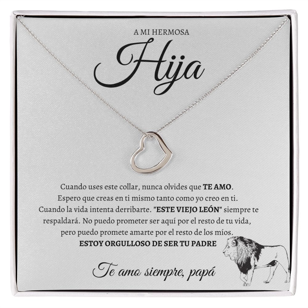 A Mi Hermosa Te Amo Papa - Delicate Heart Necklace