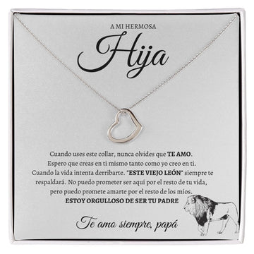 A Mi Hermosa Te Amo Papa - Delicate Heart Necklace