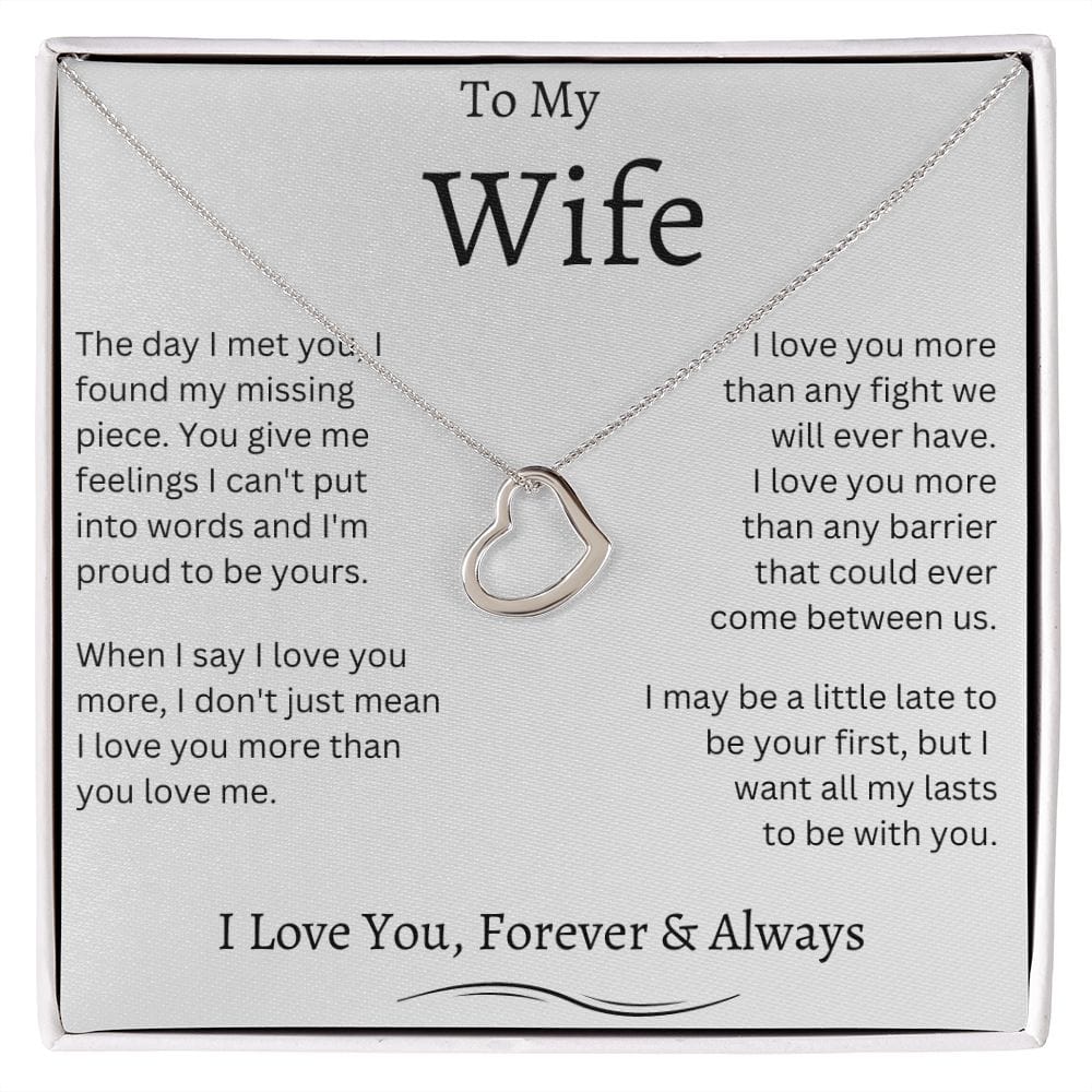 To My Wife - Delicate Heart Necklace