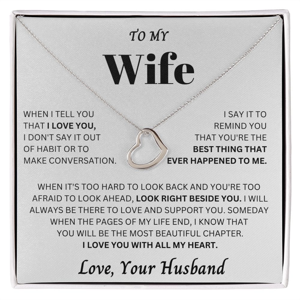 To My Wife - Delicate Heart Necklace