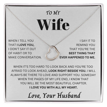 To My Wife - Delicate Heart Necklace