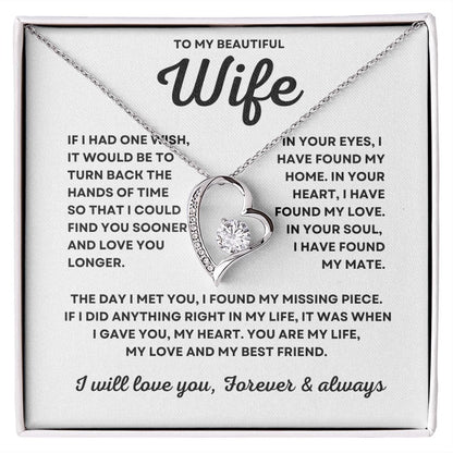To My Beautiful Wife - Forever Love Necklace