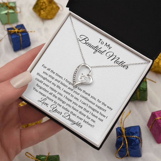 To My Beautiful Mother - Forever Love Necklace