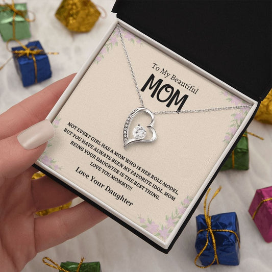 To My Beautiful Mom - Forever Love Necklace