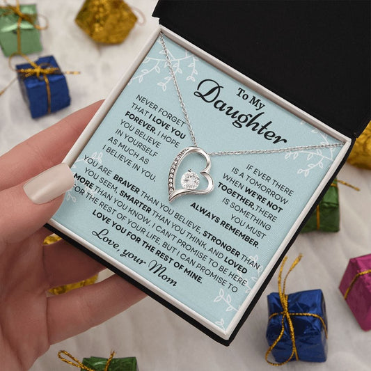 To My Daughter Love Mom - Forever Love Necklace