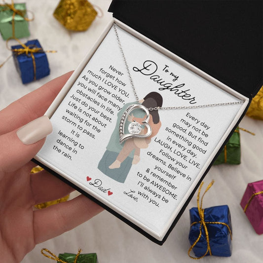 To My Daughter Love Dad - Forever Love Necklace