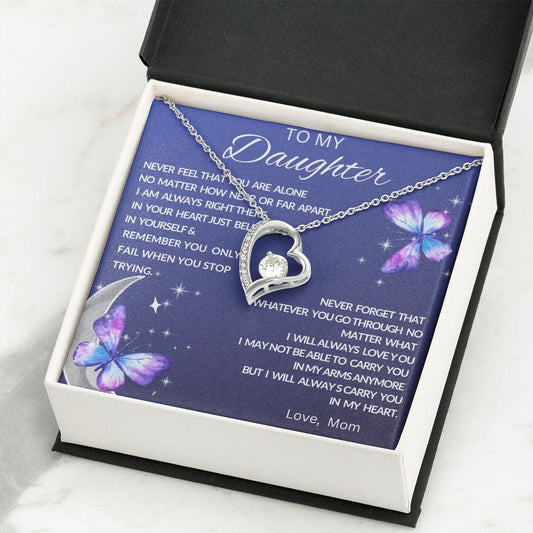 To My Daughter Love Mom - Forever Love Necklace