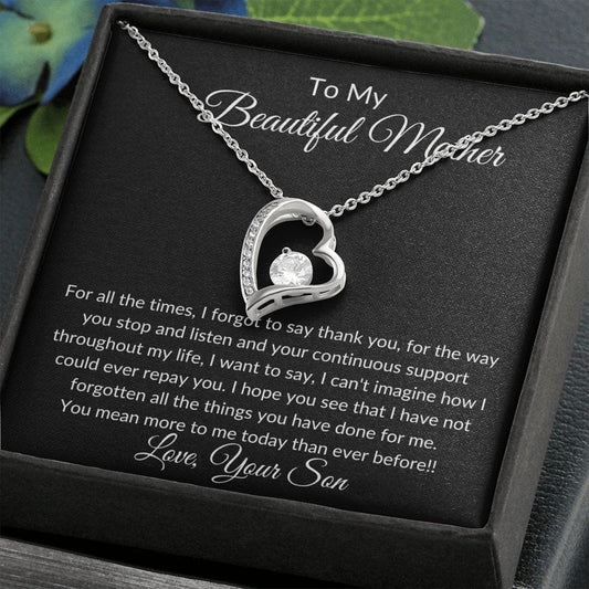 To My Beautiful Mother - Forever Love Necklace