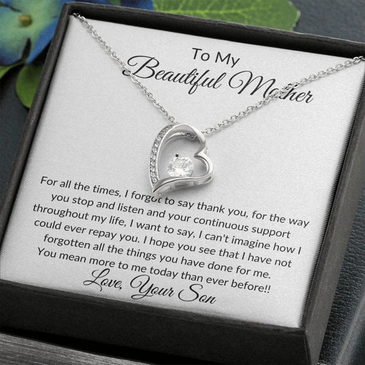 To My Beautiful Mother - Forever Love Necklace