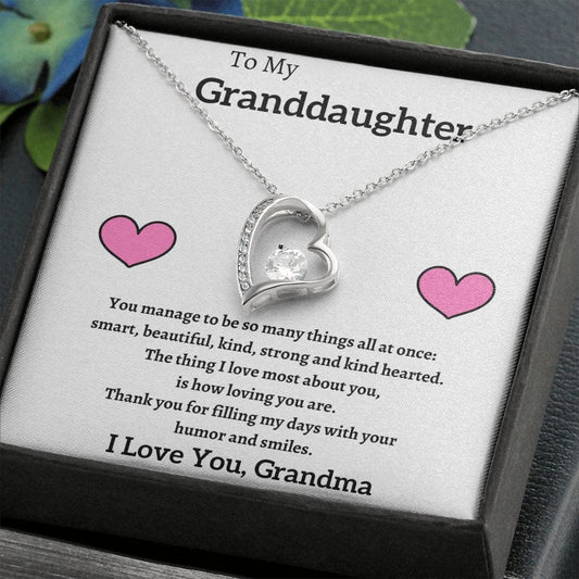 To My Granddaughter Love Grandma - Forever Love Necklace
