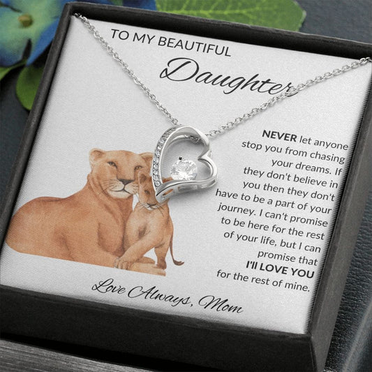 To My Beautiful Daughter Love Mom - Forever Love Necklace