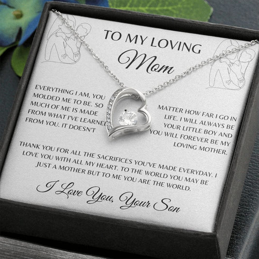 To My Loving Mom Love Your Son - Forever Love Necklace